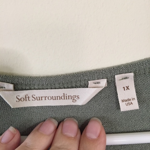 Soft Surroundings Sage Green Tunic Flared Hem - Picture 2 of 5